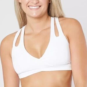Becca Wrap Criss Cross white bikini top
